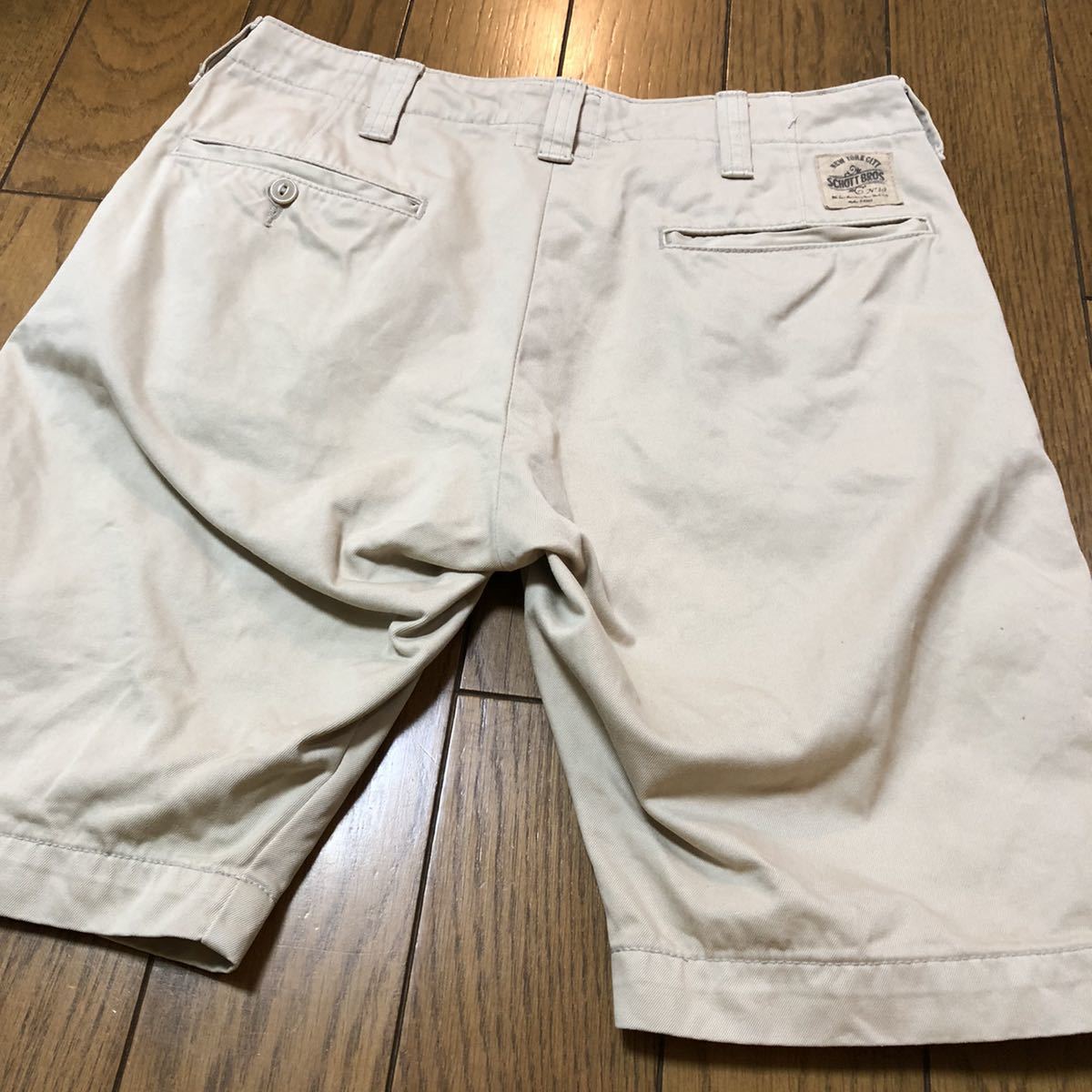 W76cm！schott ショット古着ショートパンツ パッチ付き