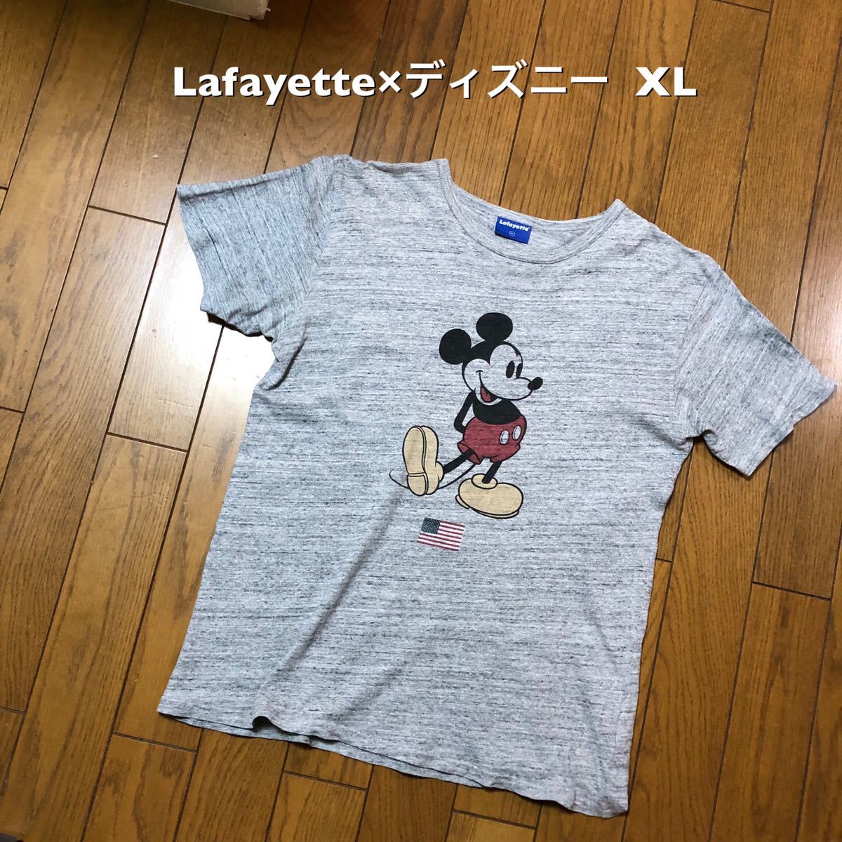 XLサイズ！Lafayette×ディズニー 古着半袖Tシャツ 杢グレー ラファイエット Disney ミッキーマウス_画像1