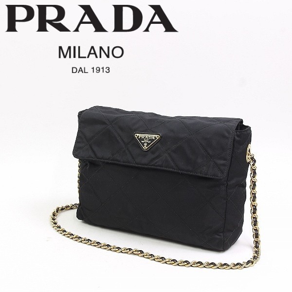 希少○PRADA プラダ ヴィンテージ キルティング ナイロン チェーン