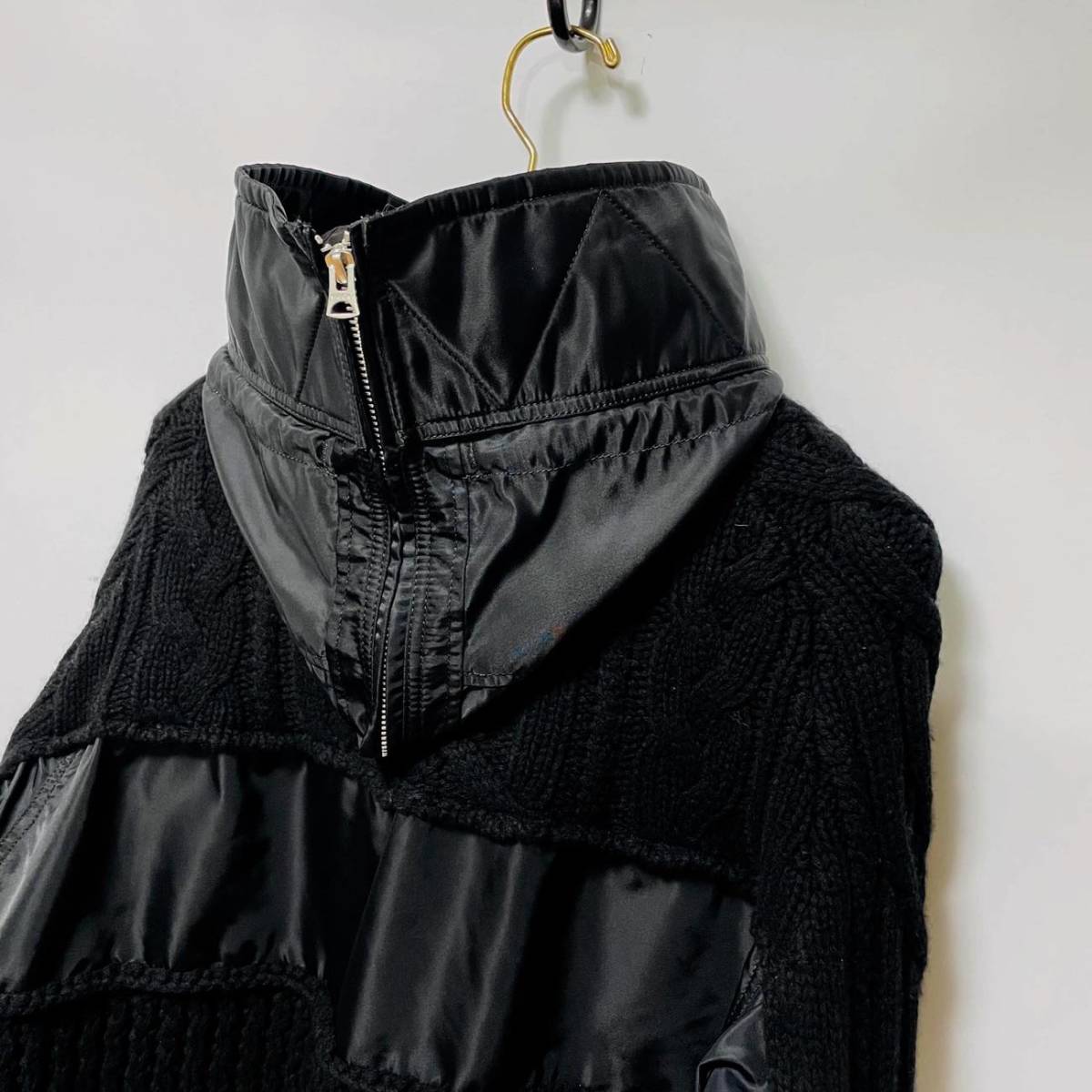 sacai サカイ 2020年秋冬 MA-1ドッキング ニットブルゾン 定価12万円 3
