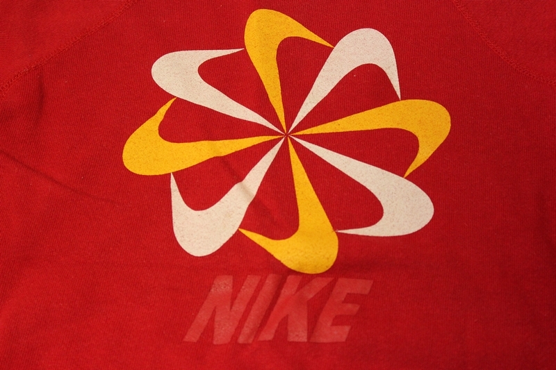  редкий *80s Vintage способ машина Nike NIKE orange бирка футболка тренировочный * подлинная вещь оригинал retro *( осмотр ) кисть регистрация body gotsukamaboko