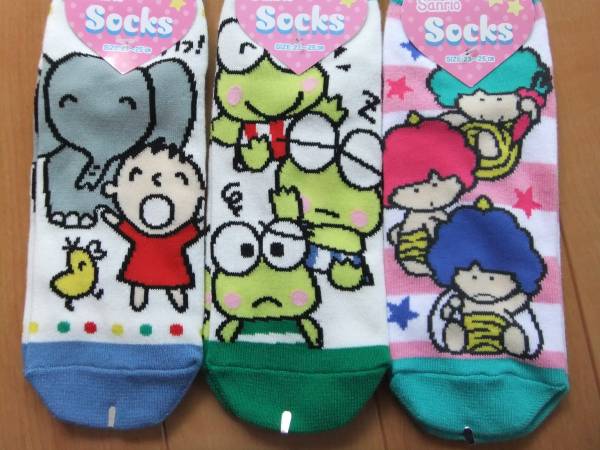 * records out of production commodity new goods tag attaching [ Kero Kero Keroppi, all. ...,goropika Don ] short socks 3 pair collection 23~25cm