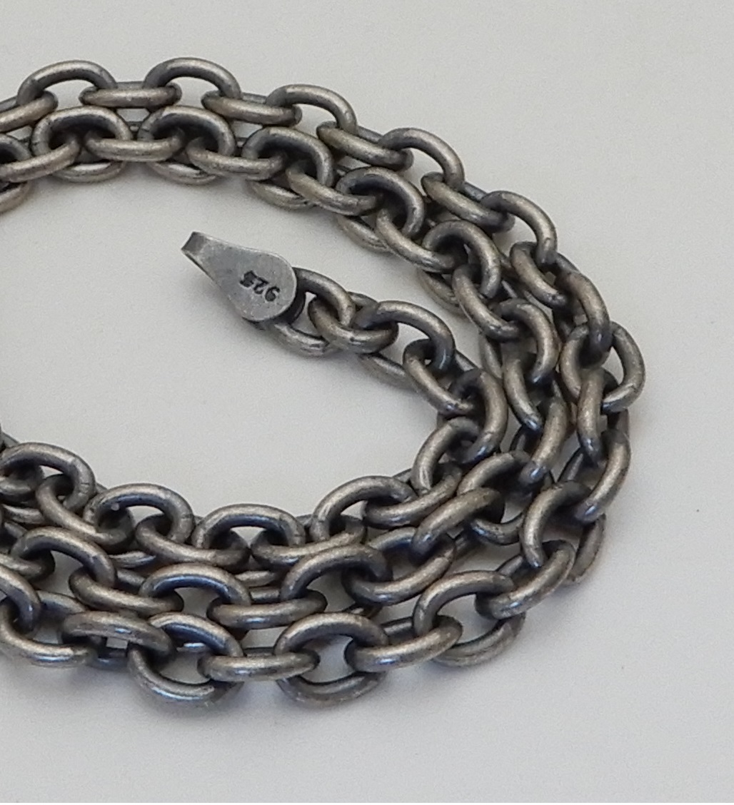 最新人気 チェーン メンズ シルバーネックレス 幅3.5mm 40cm あずき