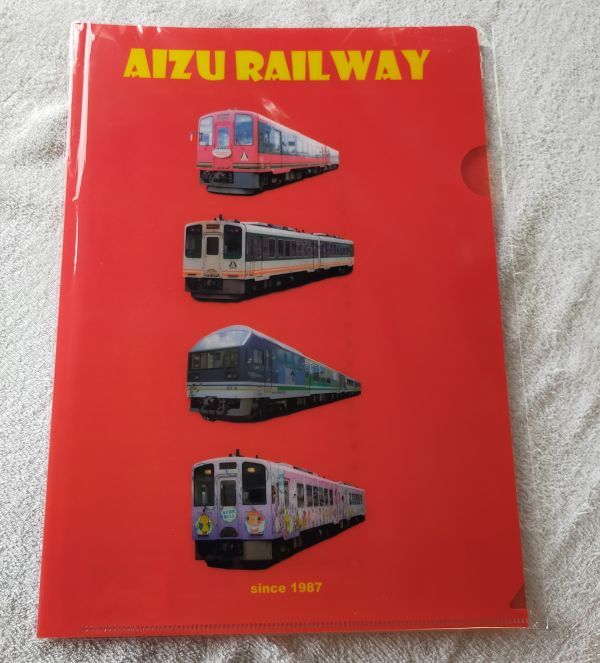 ** Aizu railroad * vehicle line-up red background A4 clear file 
