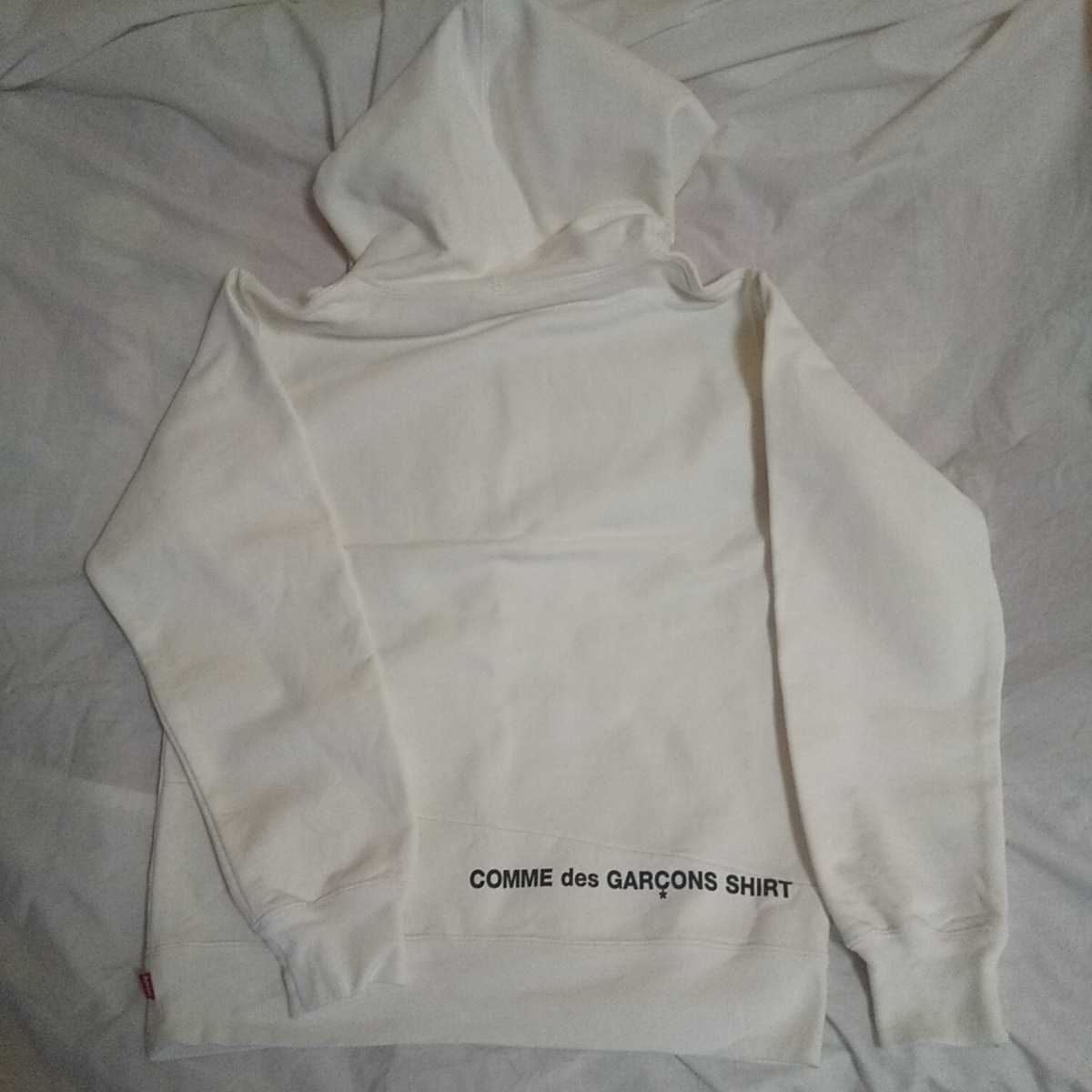 Supreme COMME des GARCONS SHIRTHooded Sweatshirt Split Logo WHITE SSizeシュプリームコムデギャルソン コラボ　パーカー　ホワイト　Ｓ_画像3