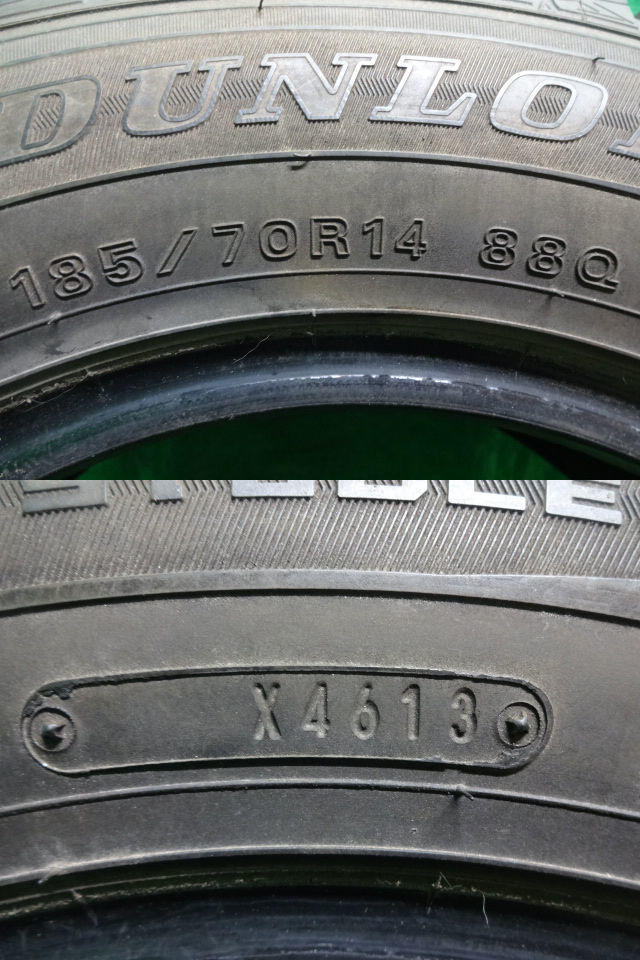 185/70R14●ダンロップ ウインターマックス DUNLOP WINTER MAXX WM01 中古冬タイヤ4本●ノ30_タイヤサイズ、製造年週