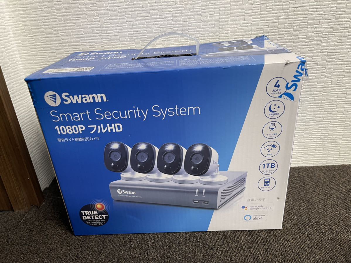 現行品◆ 防犯カメラ スワン(Swann) 1080P フルHD 品番 SWDVK 445804WL-JP 警告ライト 搭載