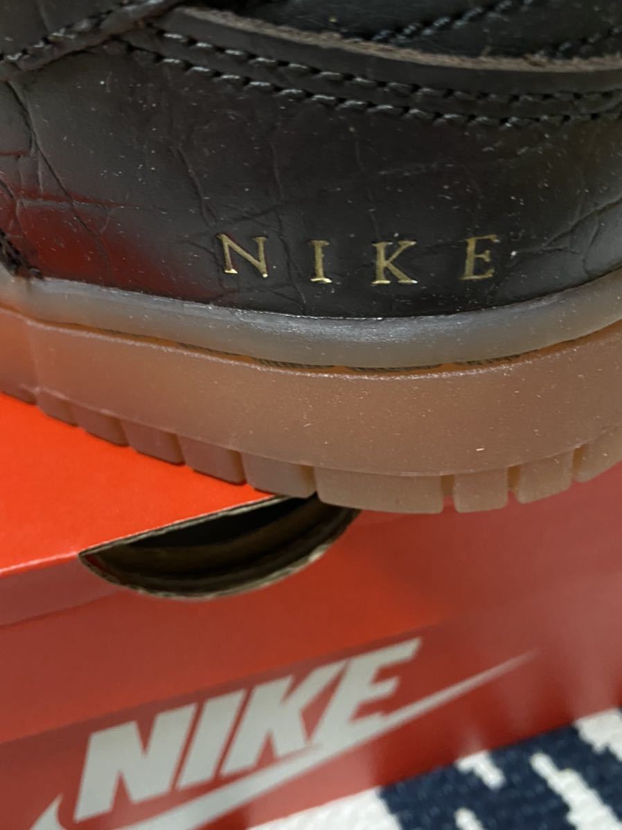 売り切り 26.5cm ナイキ ダンク ロー ベルベット ブラウン クロコ NIKE DUNK LOW SB supreme トラビス オフホワイト エア ジョーダン1_画像2