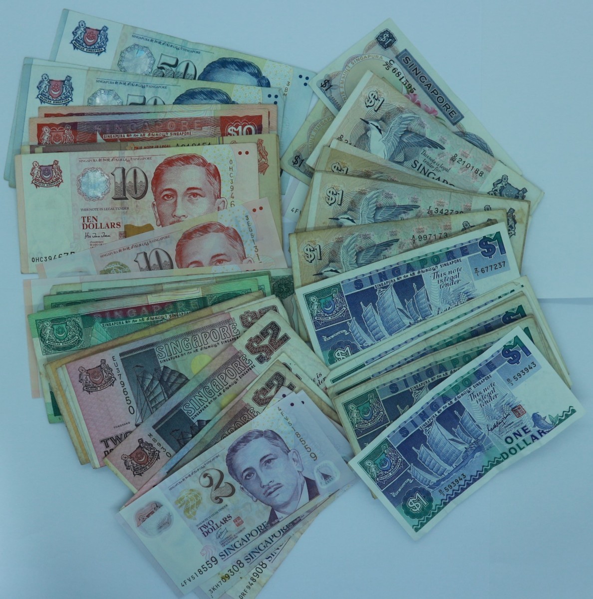 1円 おたからや W0426-10 シンガポール紙幣まとめて 50ドル 10ドル 5 