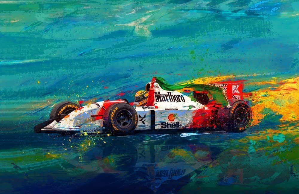 ARYTON SENNA Simply The Best (91 x 61cm) by Alan Greene, Canvas Print Wall  Art, Limited Edition 68/300 (ALL SOULD-OUT)
