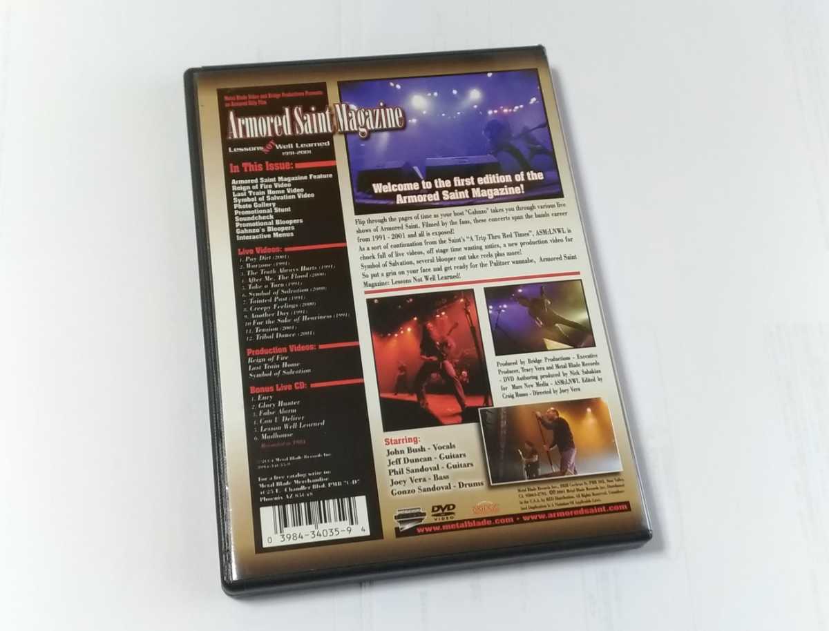 【DVD+ライブCD】ARMORED SAINT MAGAZINE Lessons NOT Well Learned 1991-2001　アーマードセイント_画像2