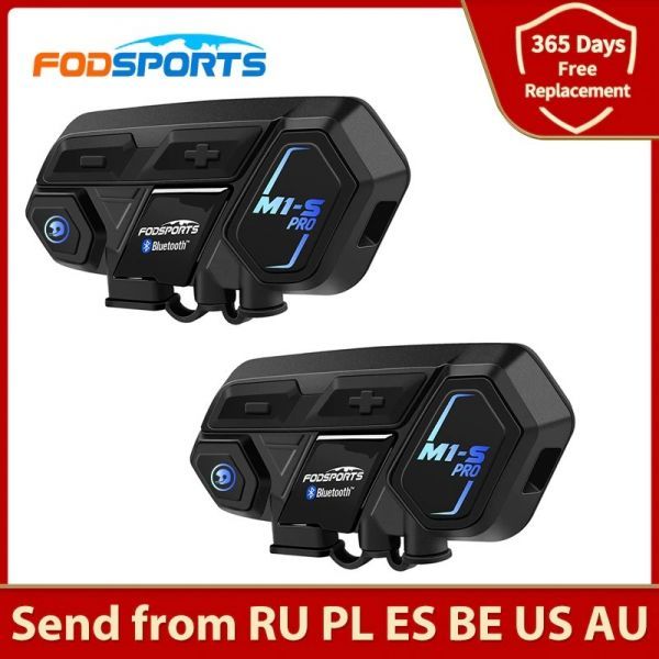 オススメ】2個セット FODSPORTS バイク インカム M1-S Pro 最大8人同時
