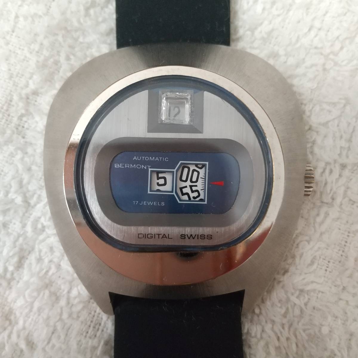 ベルモン 自動巻き スイス製 メカデジ 腕時計_画像1