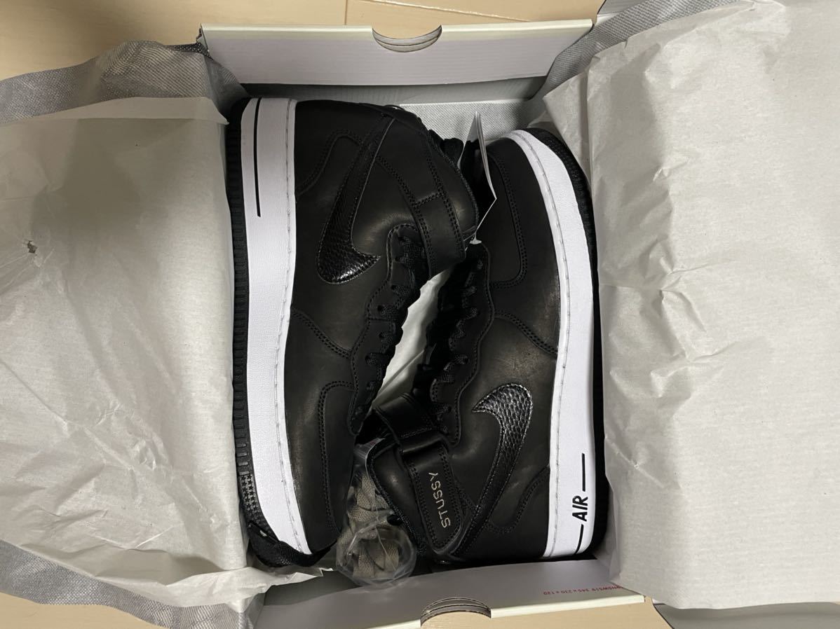28.5cm nike stussy air force 1 07 mid sp us10.5 black 黒 ナイキ