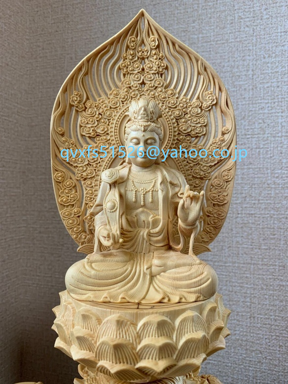 海外並行輸入正規品 細工精彫 木彫仏像 普賢菩薩 極上質 供養品 招財