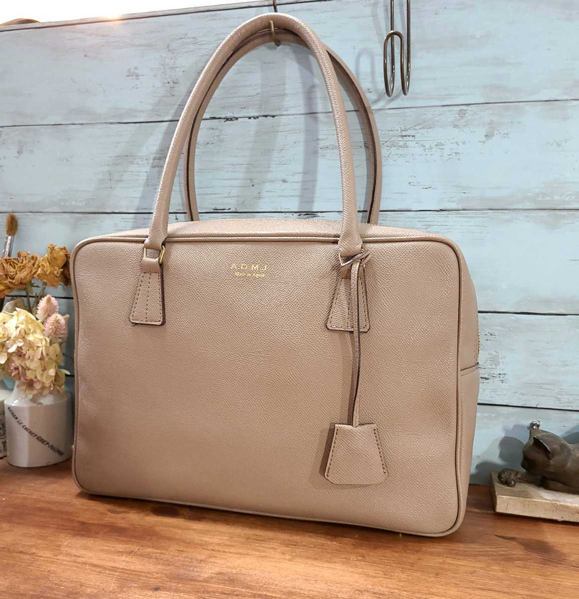 ファッションデザイナー 美品☆ADMJ ボストンバッグ A.D.M.J ロゴ