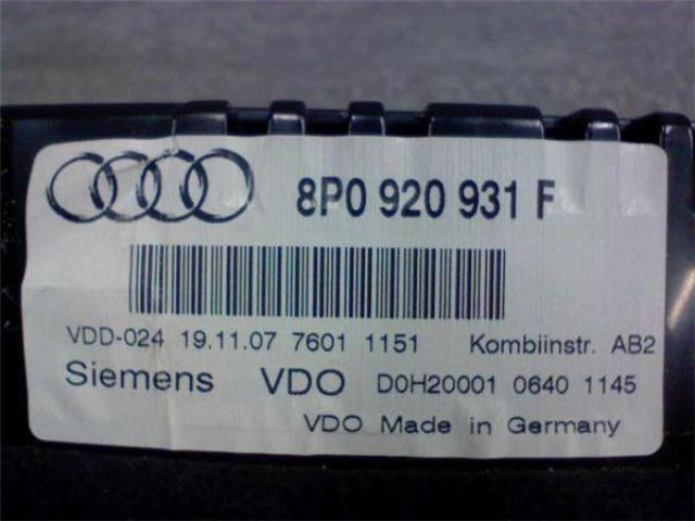 Audi A3 ABA-8PBZB original speed meter 62,682km BZB 6AT 8P0920931FX operation verification settled 