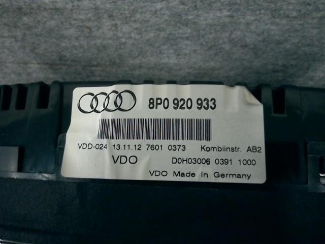  Audi A3 DBA-8PCAX original speed meter 43,345km CAXC 7AT 8P0 920 933 operation verification settled 