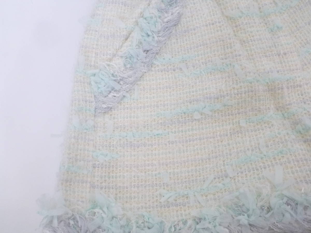 美品 TOCCA トッカ ☆オフホワイト×水色系 ツイード ショートパンツ