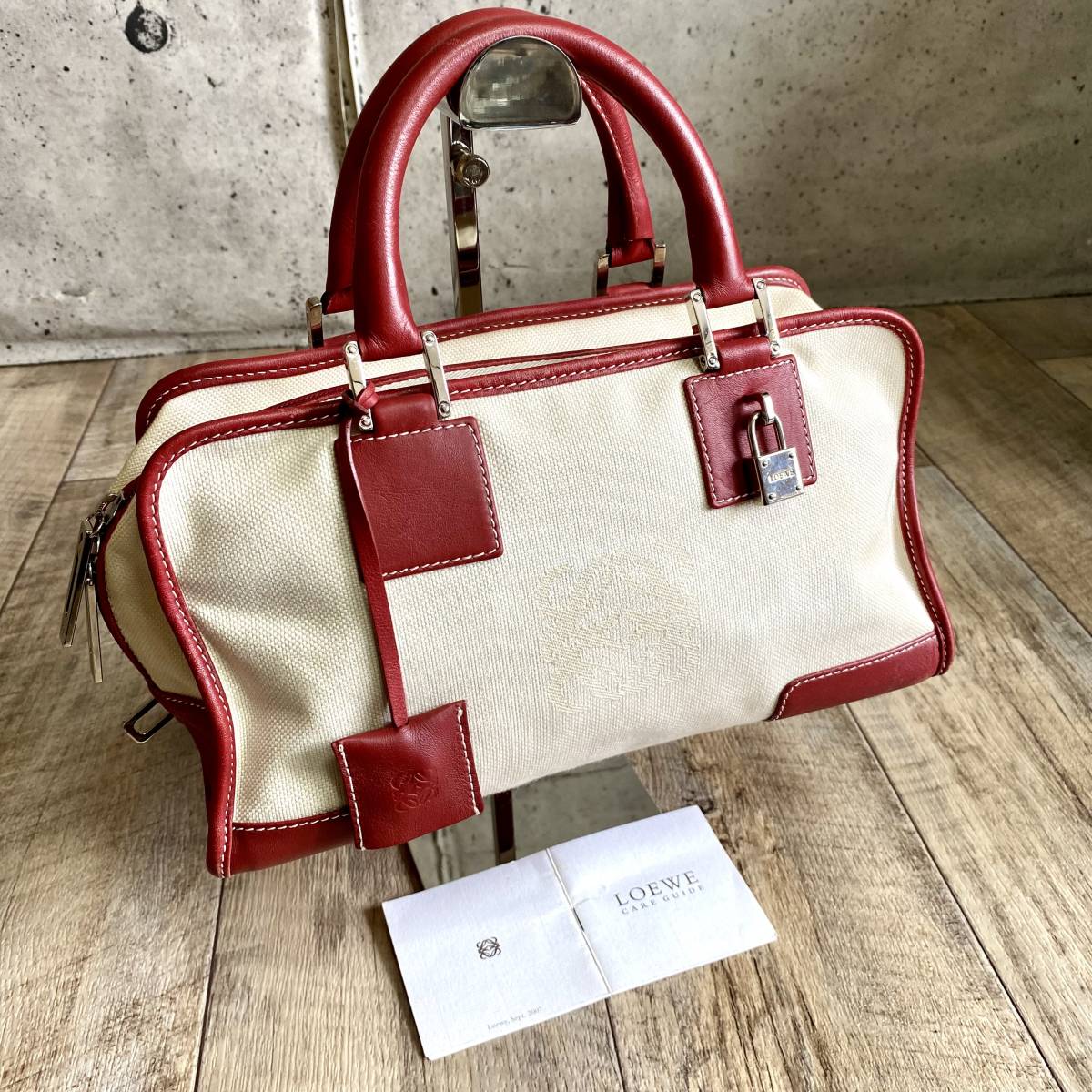 本物☆LOEWE ロエベ アマソナ28 ハンドバッグ アナグラム トートバッグ
