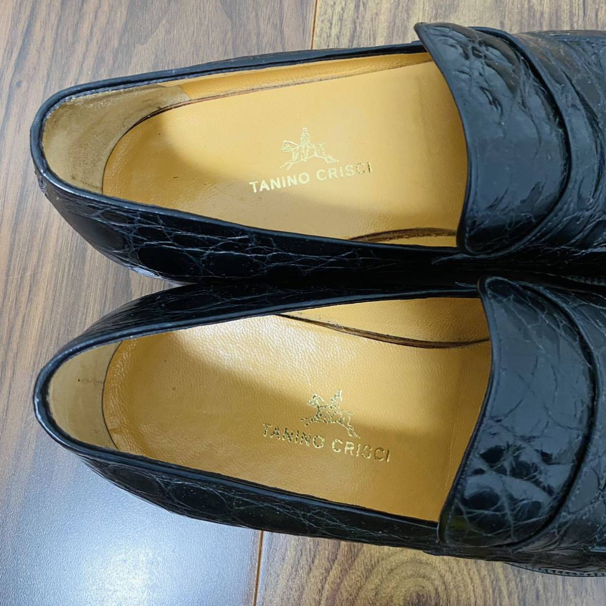 TANINO CRISCI タニノクリスチー ローファー クロコダイル ブラック