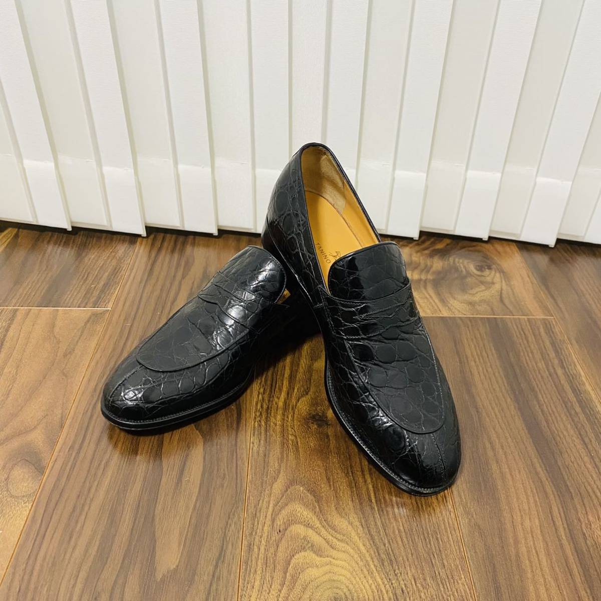 TANINO CRISCI タニノクリスチー ローファー クロコダイル ブラック