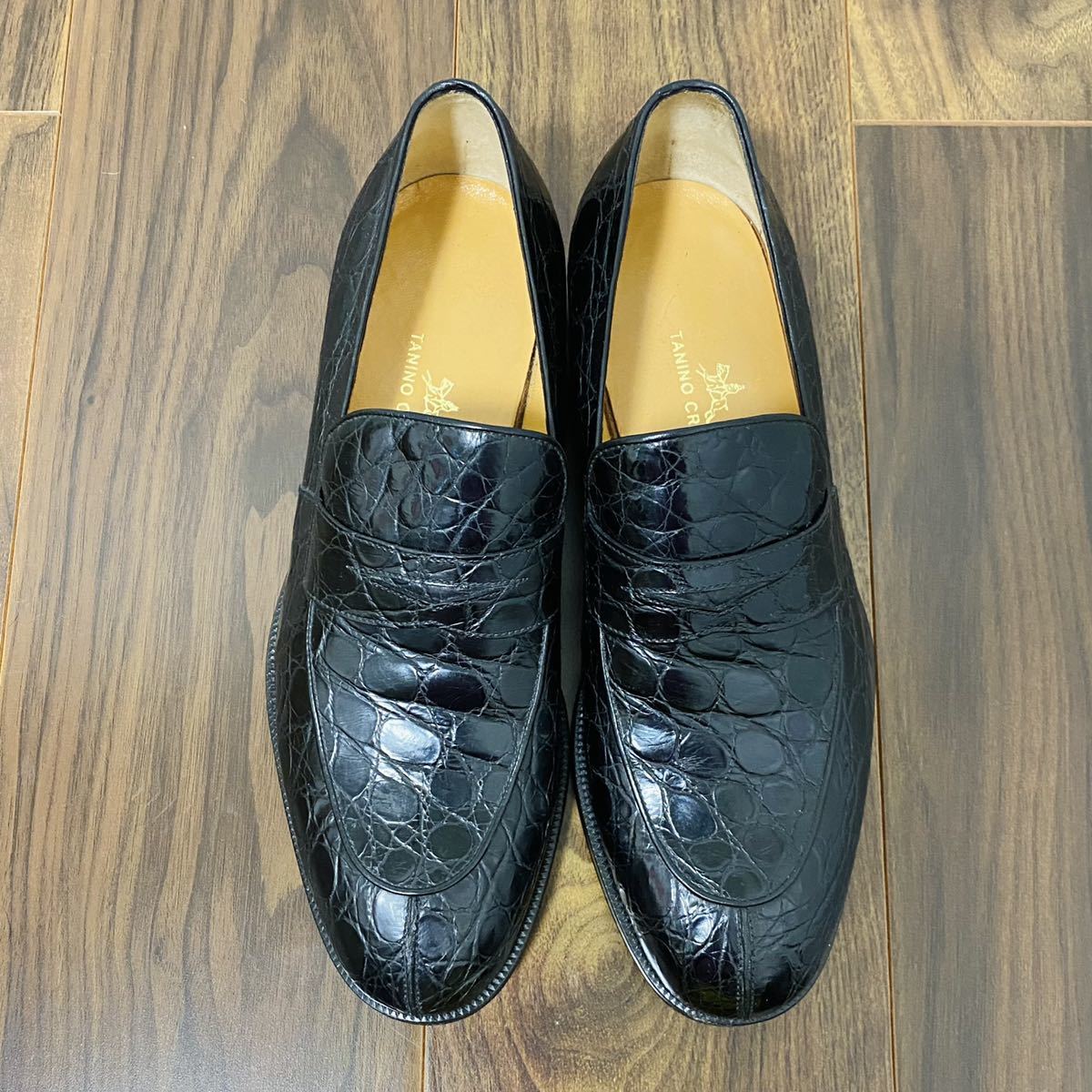 TANINO CRISCI タニノクリスチー ローファー クロコダイル ブラック