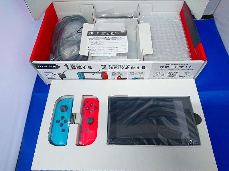 1円～【未使用】Nintendo Switch 本体 [Joy-Con(L) ネオンブルー/(R) ネオンレッド]①（8290）_画像3