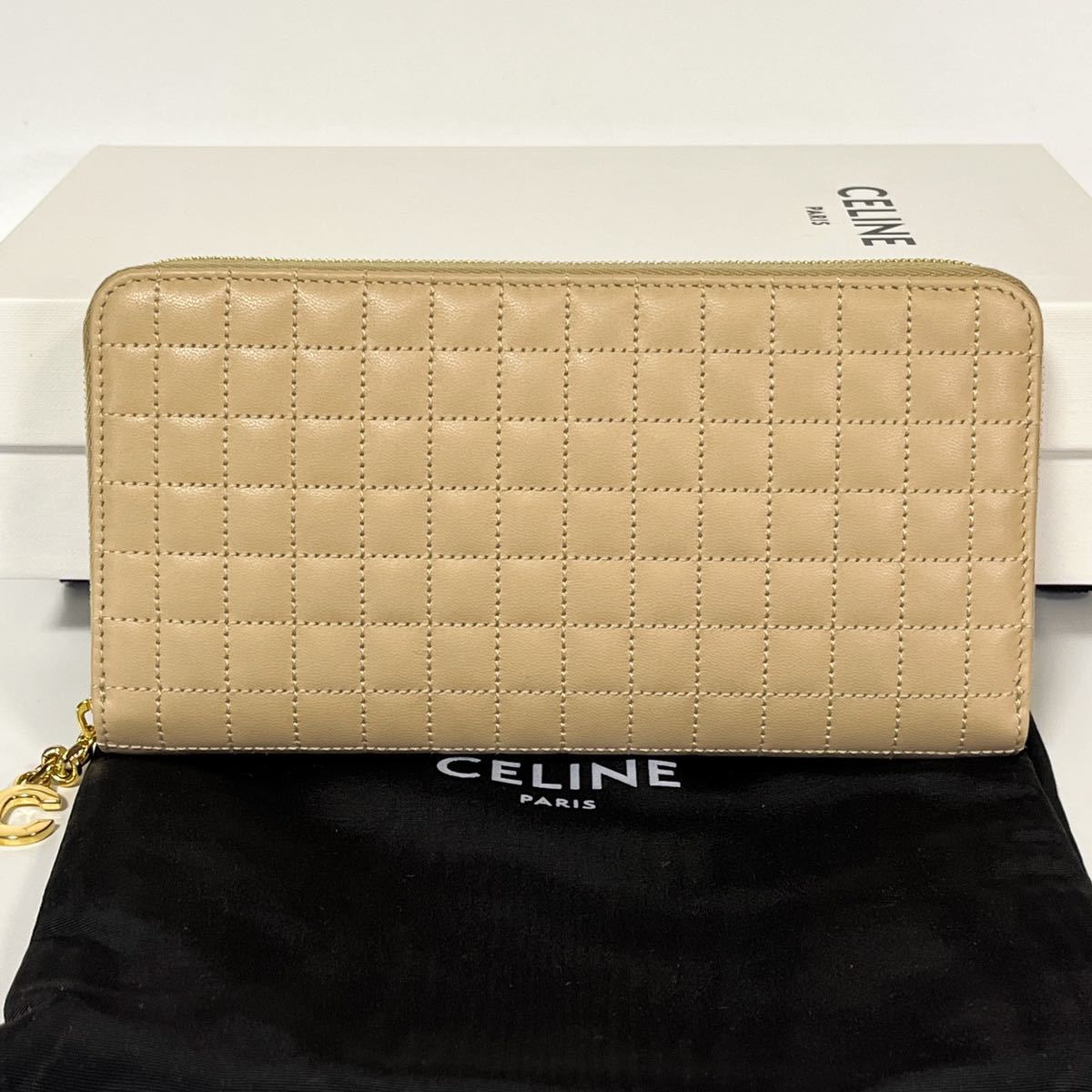 新品未使用 CELINE セリーヌ キルティング ラージジップウォレット 長財布-