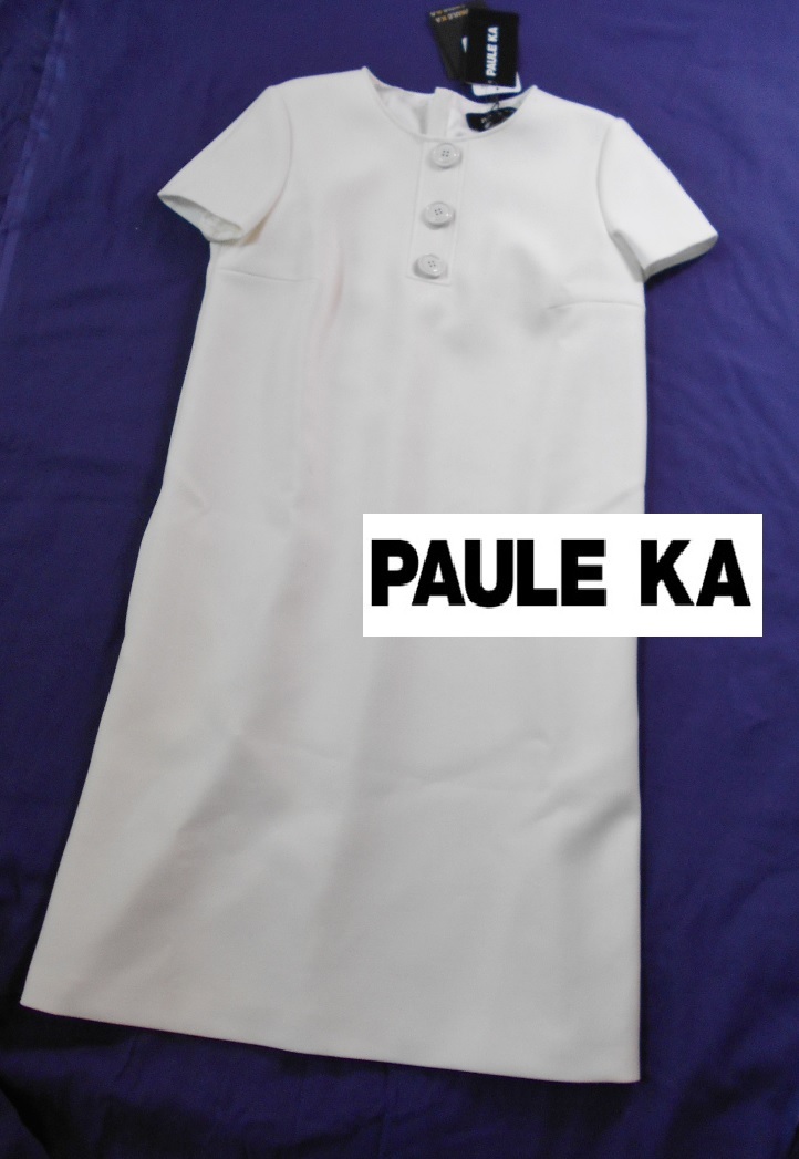 ご予約品】 新品☆10.7万円 PAULE KA ホワイト ボタン ワンピース