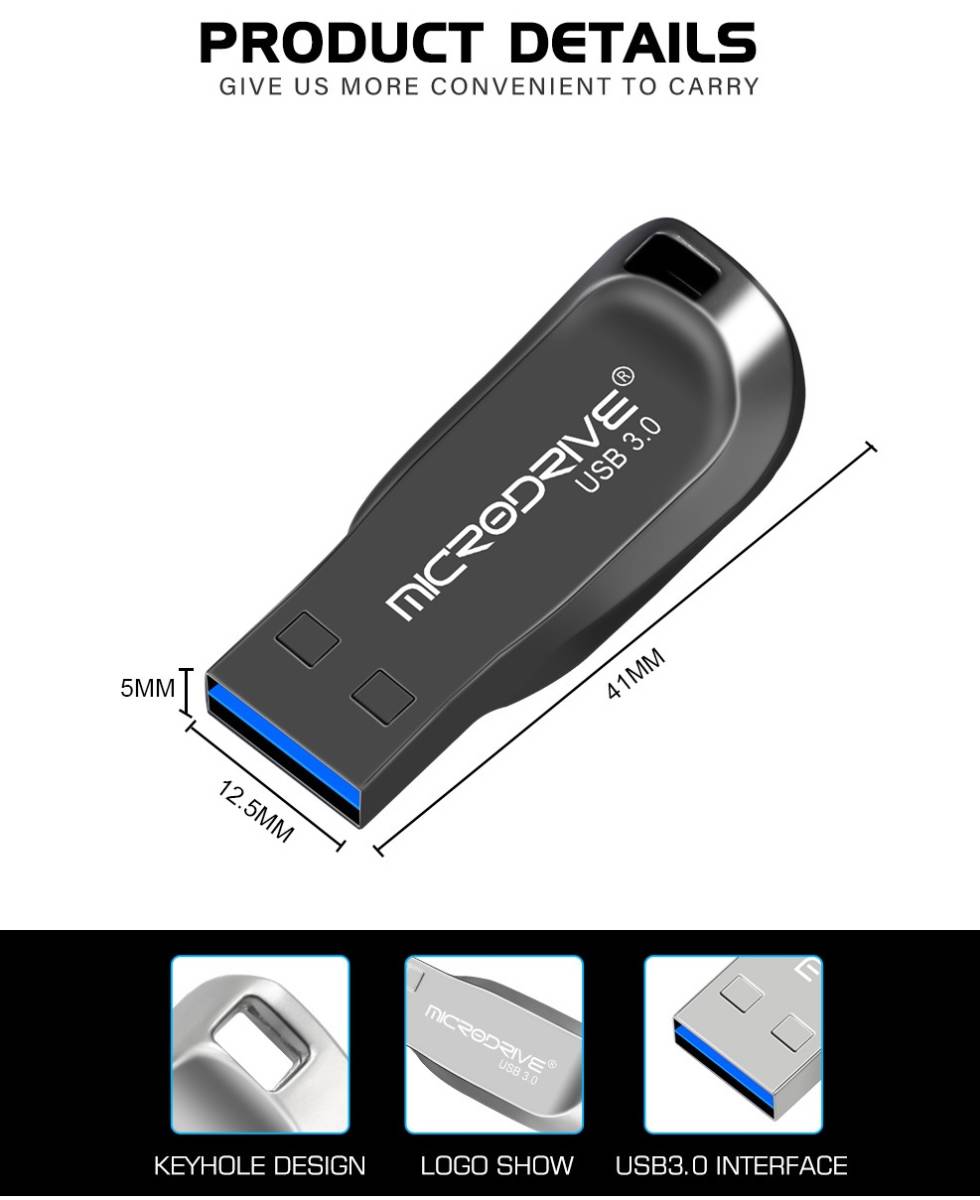 高速USBメモリー　64GB　本体カラー：シルバー　USB3.0対応_画像2