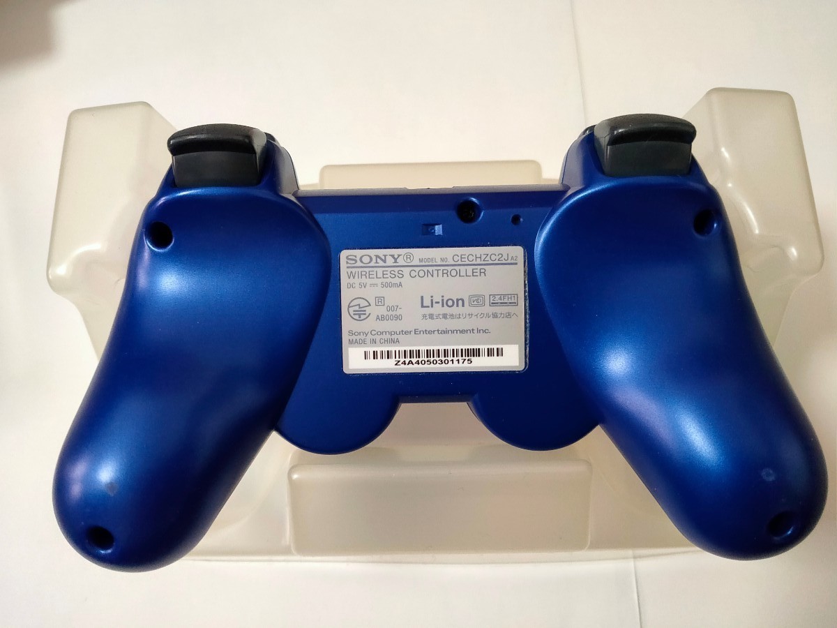 【生産終了品・数回使用のみ】 PS3 DUALSHOCK3  メタリックブルー　 SONY ワイヤレスコントローラー