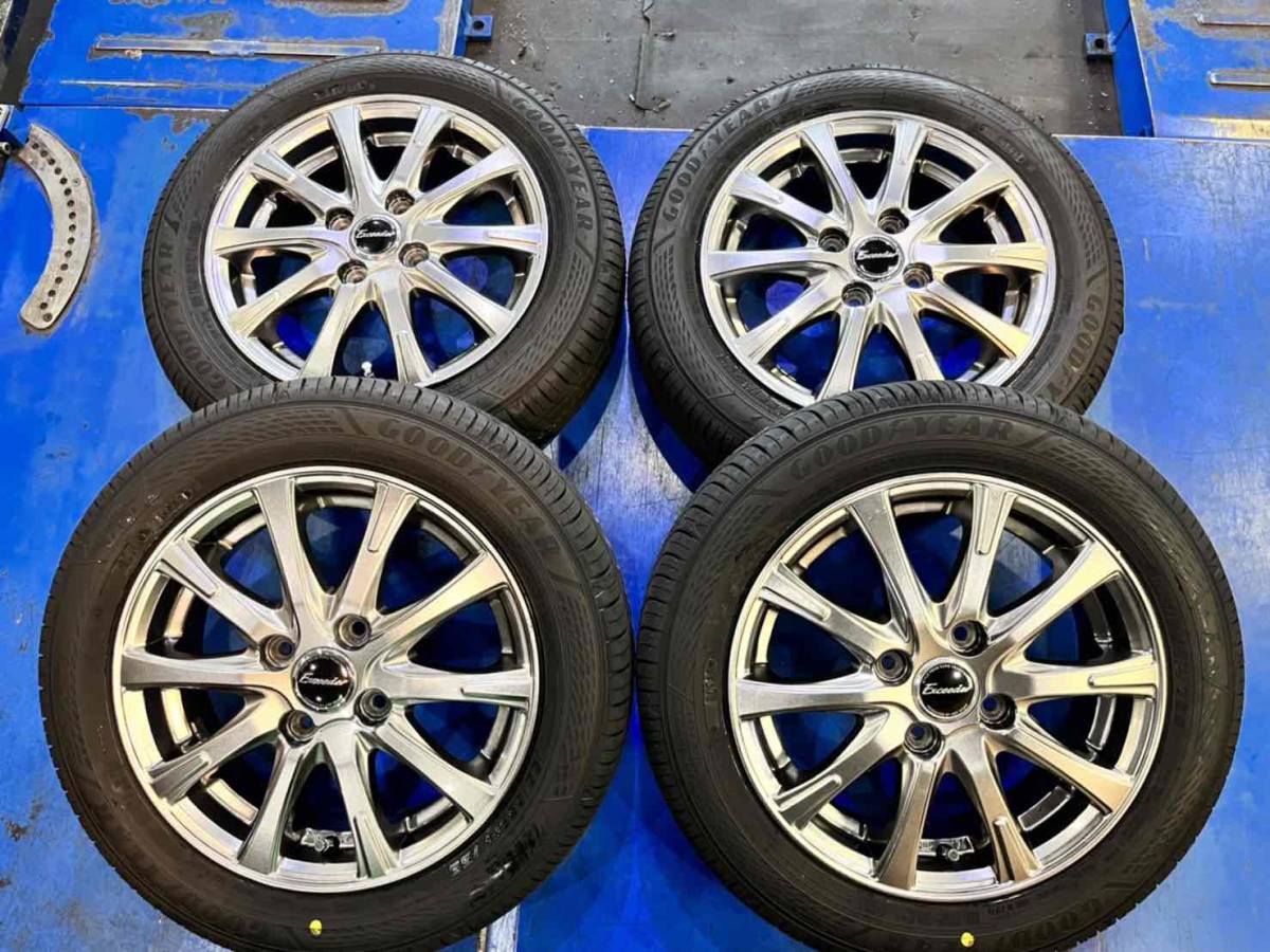 EXCEEDER 4.5J-14インチ ET43 4H-100 グッドイヤー EG02 155/65R14