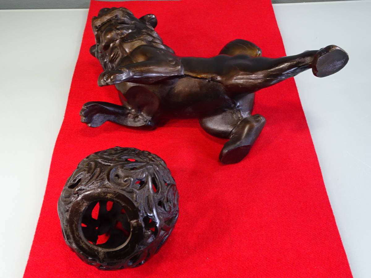大きめ 玉獅子 赤獅子 獅子舞 狛犬 玉乗り獅子 シーサー 縁起物 大きめ 玉獅子 赤獅子 獅子舞 狛犬 玉乗り獅子 シーサー 縁起物