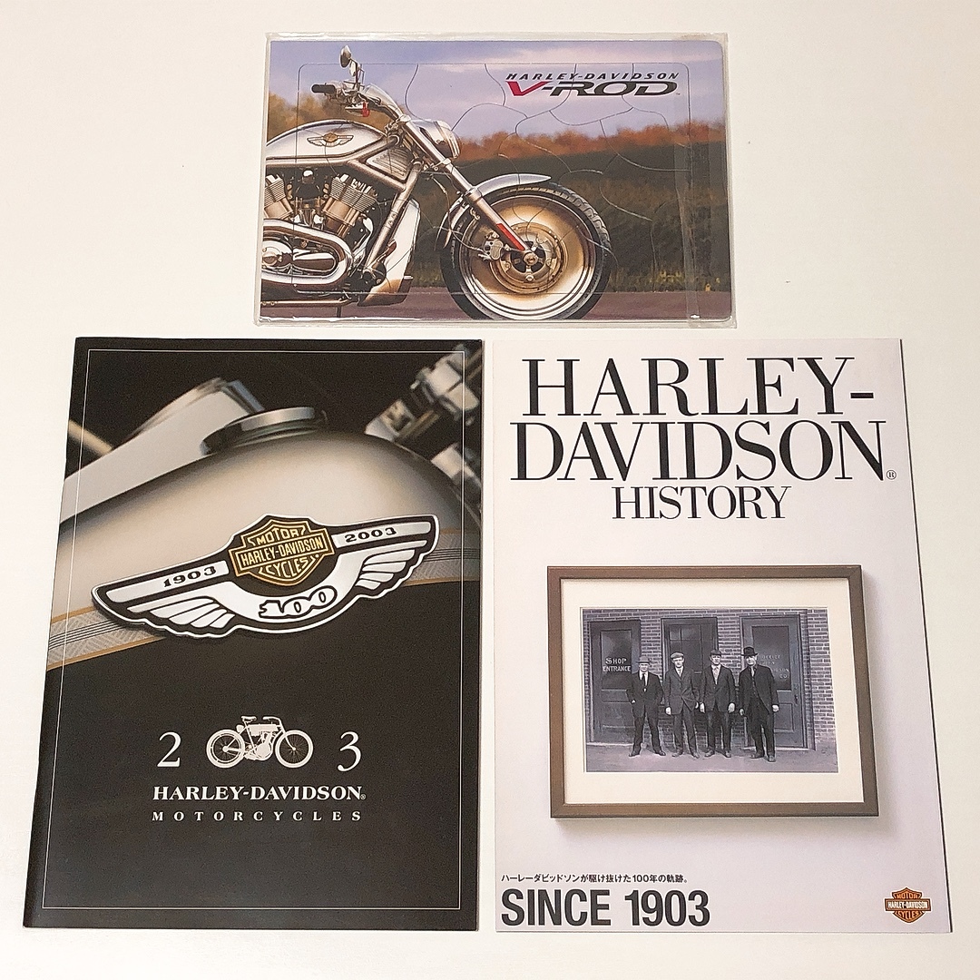 HARLEY-DAVIDSON ハーレーダビッドソン 2003年 総合カタログ / ヒストリー / V-RODパズル 3点セット 100周年記念 非売品 【送料無料】_画像1