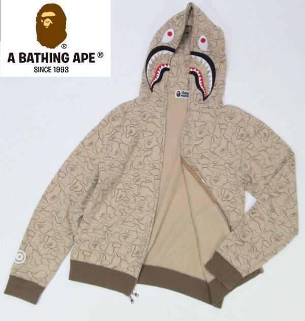 正規品 A BATHING APE サルカモ シャークパーカー レディース