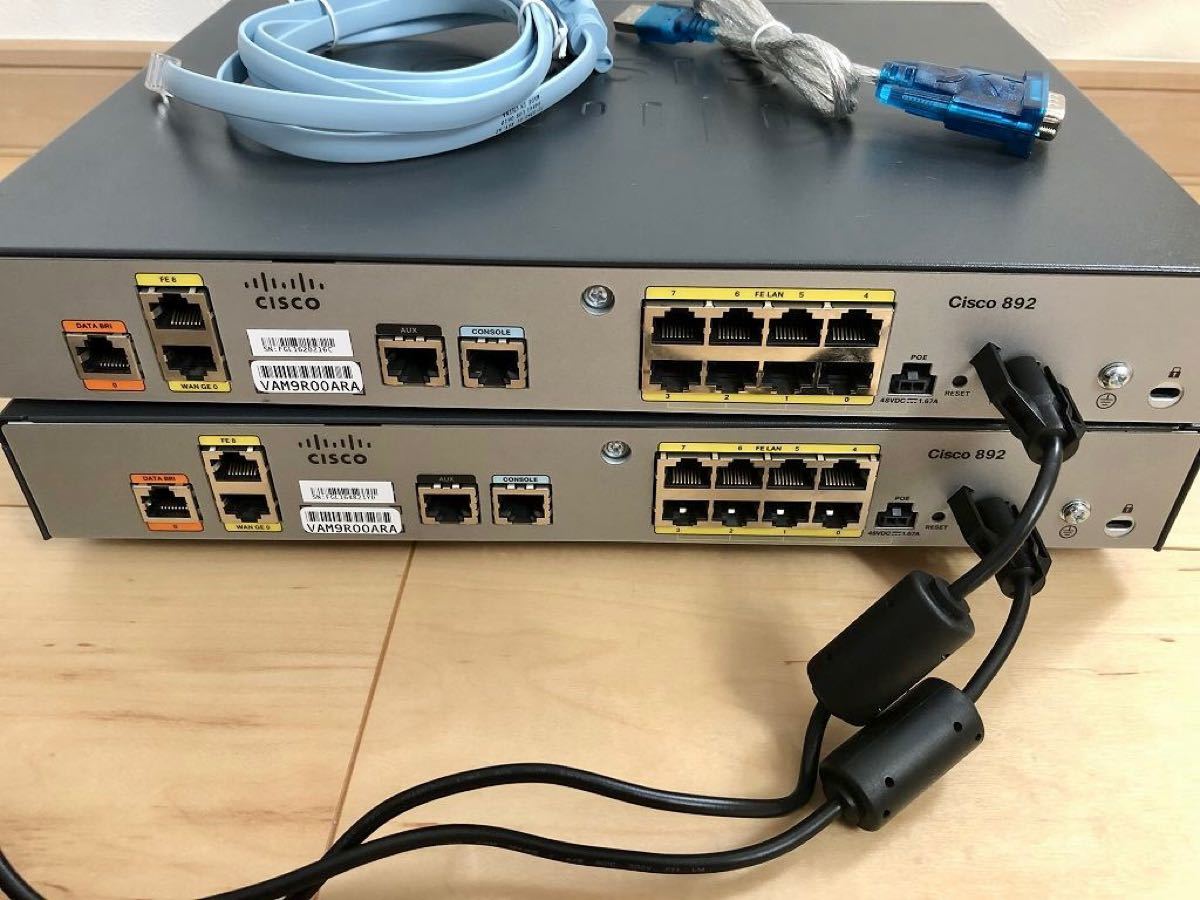 【CCNA、CCNP】ルータ2台セットCisco892J