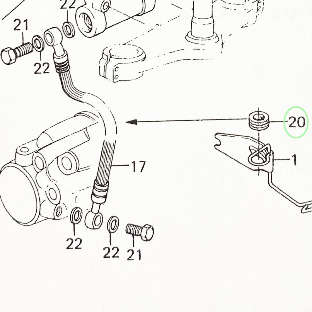 送料無料 カワサキ純正新品 Z400FX フロントブレーキホース クランプラバー ホースガード フロントフェンダー マスターシリンダー 453A_画像2