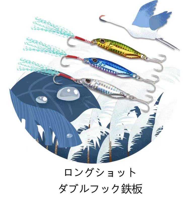 ルアー メタルジグ 海釣り遠投 擬似餌エサ 30g三色/3個セット 釣り餌箱付き_画像6