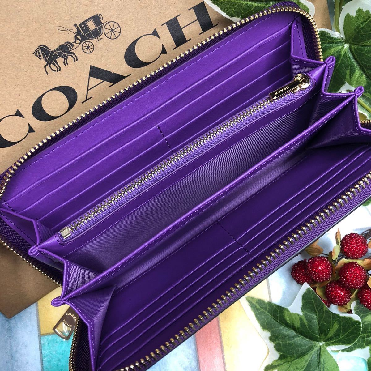 COACH コーチ 長財布 パープル 紫 シンプル 新品 - ブランド別