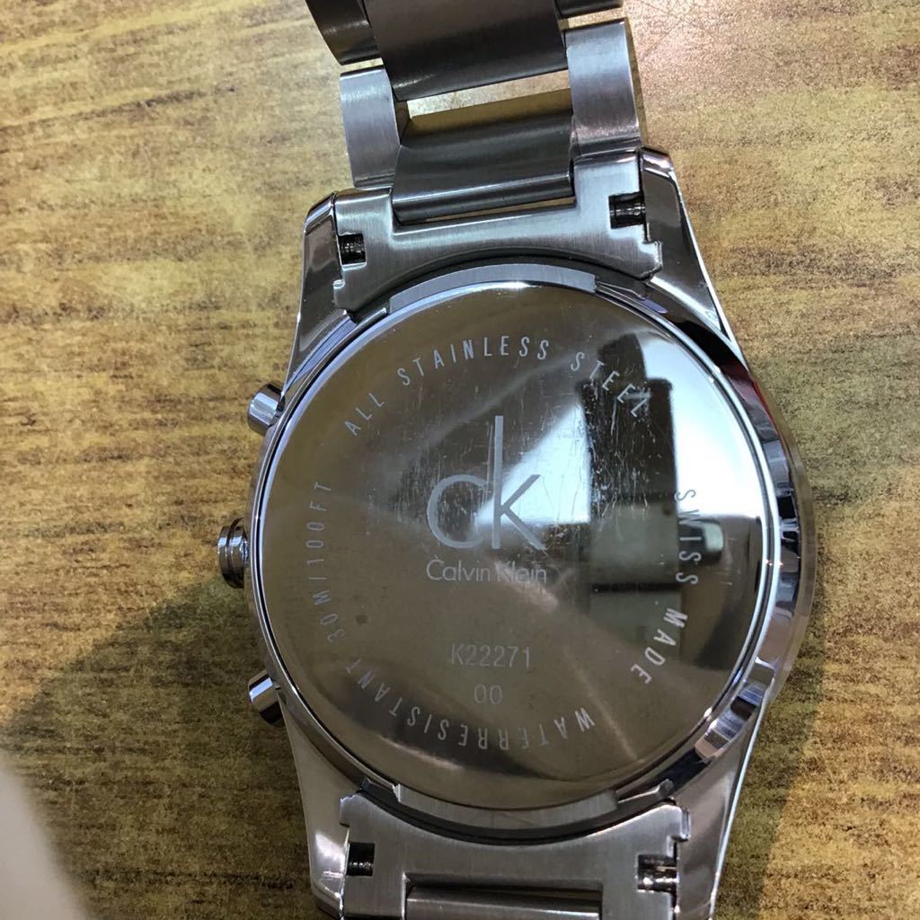 Calvin Klein】美品☆稼動品☆カルバンクライン クロノグラフ 腕時計