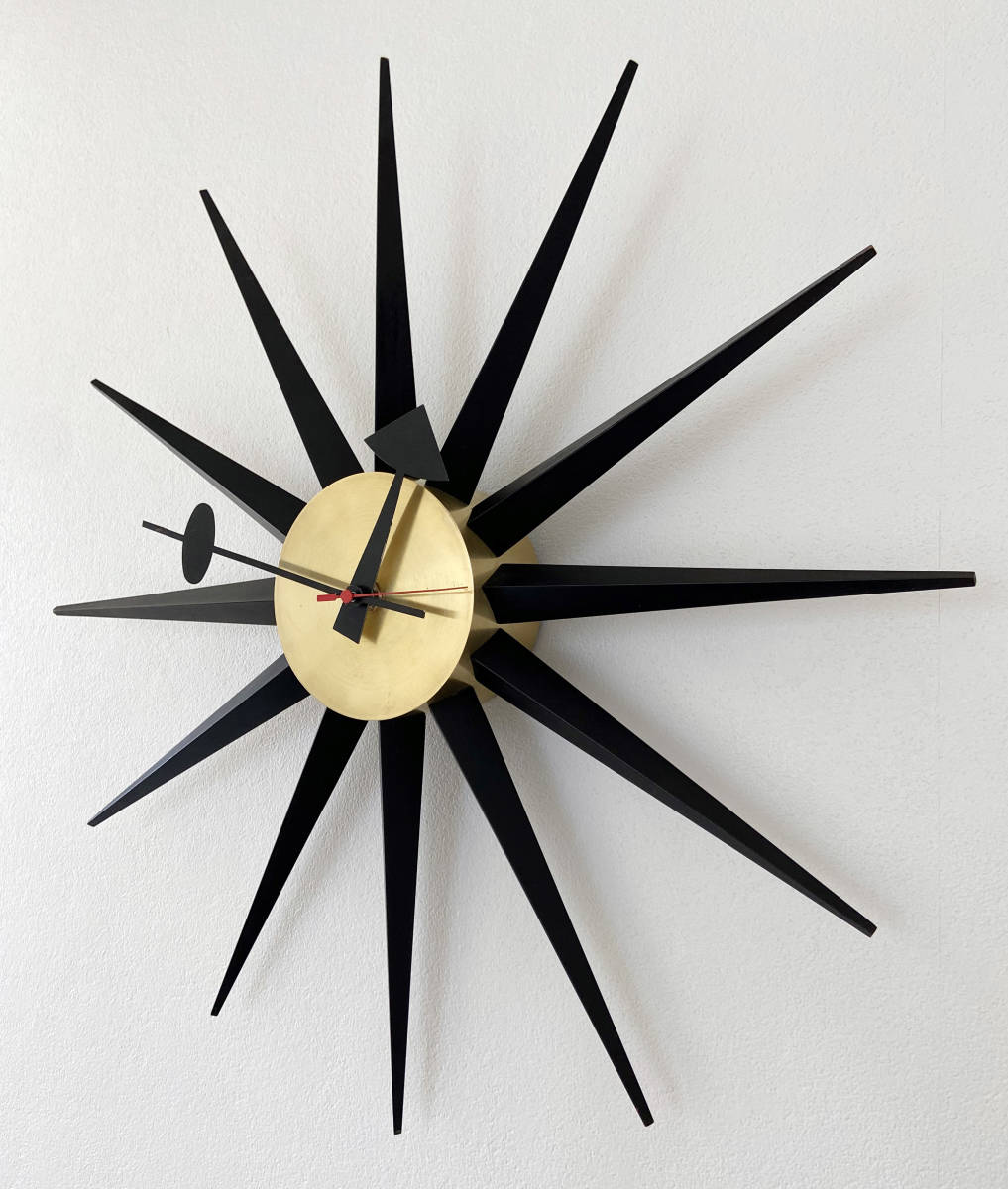  Vintage оригинал George Nelson Howard Miller Sunburst Clock George * Nelson Howard * зеркало фирма Mid-century 