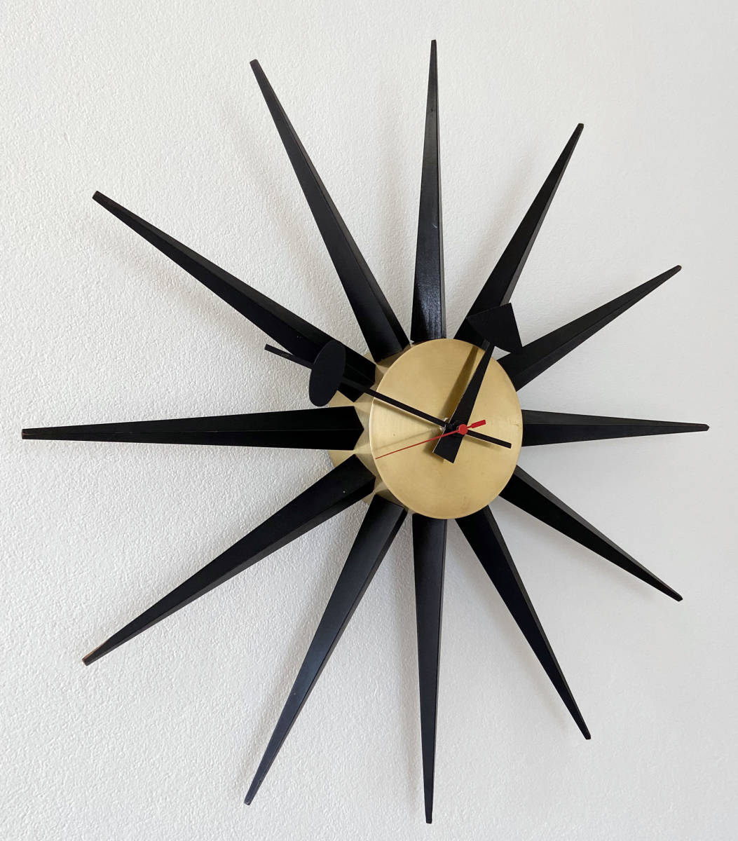  Vintage оригинал George Nelson Howard Miller Sunburst Clock George * Nelson Howard * зеркало фирма Mid-century 
