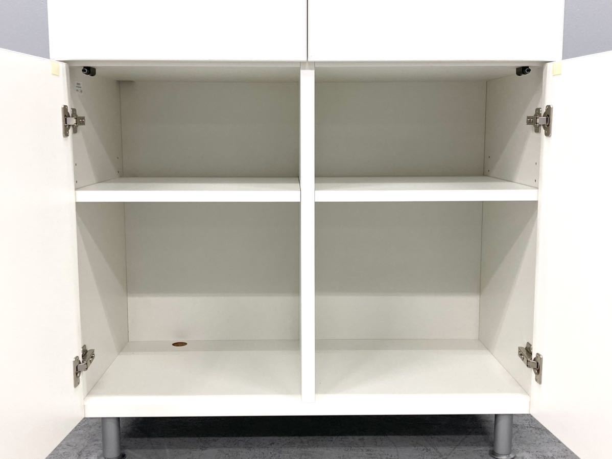 コクヨ　キッチンボード　木製　キッチンキャビネット　収納ユニット　食器棚　事務所　給湯室　カップボード　多目的室　オフィス　白_画像6