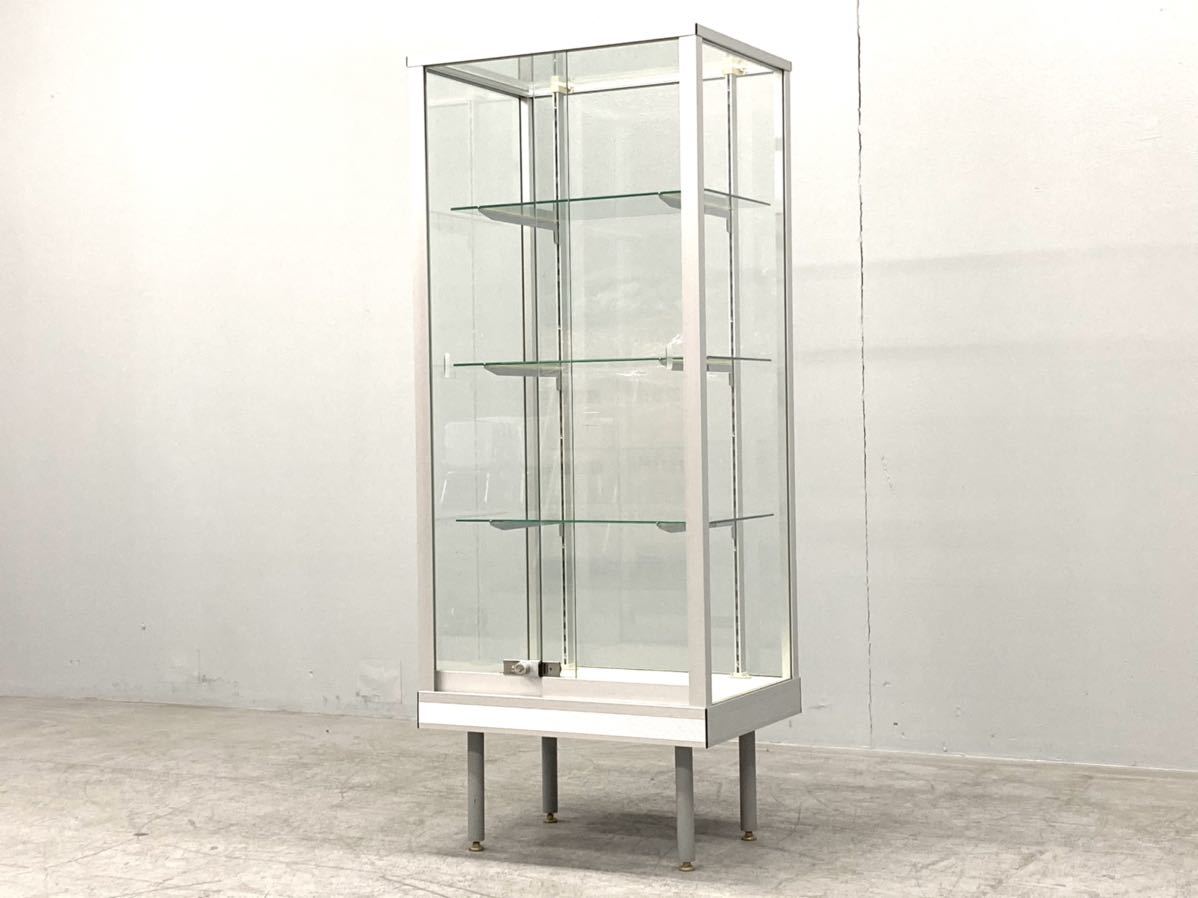 ガラスショーケース 棚板3枚/4段 鍵付き 店舗什器 陳列棚 コレクション
