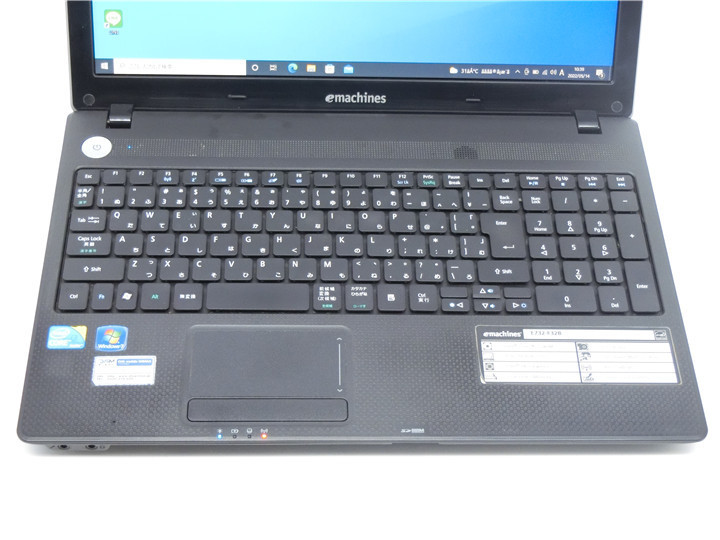 カメラ内蔵/中古/15型/ノートPC/Windows10/新品SSD256GB/4GB/i3 M380/EMACHINES　E732-F32B　 新品無線マウス　MS office2021ProPlus搭載_画像2