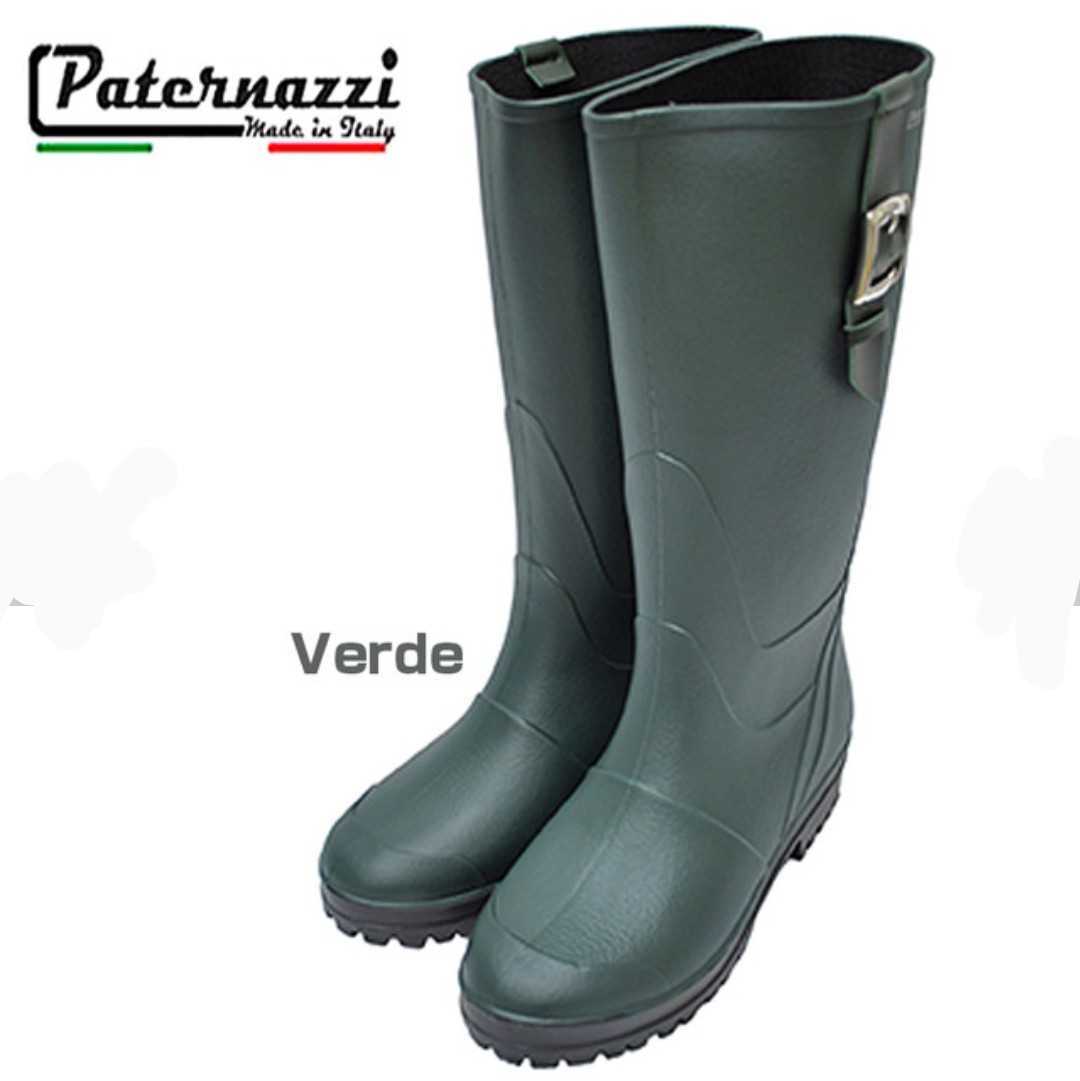 [23.5cm]PATERNAZZI putty ru nuts ./ long rain boots /Catch/Verde