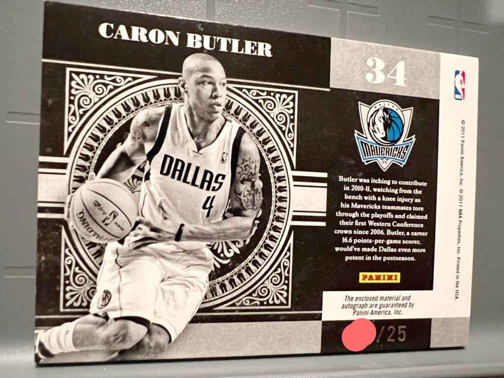 初年度 最高級版/25枚 Auto Jersey 11 Panini 国宝 Caron Butler カロン・バトラー NBA 直筆 サイン ジャージ バスケ All-star 優勝 Mavs_画像2