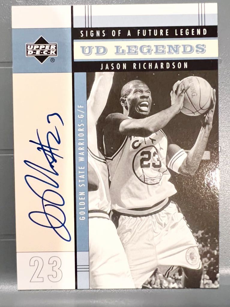 Dunk王 Auto 04 Upper Deck Legends Jason Richardson ジェイソン・リチャードソン NBA サイン ウォリアーズ ユニフォーム Panini バスケ_画像1