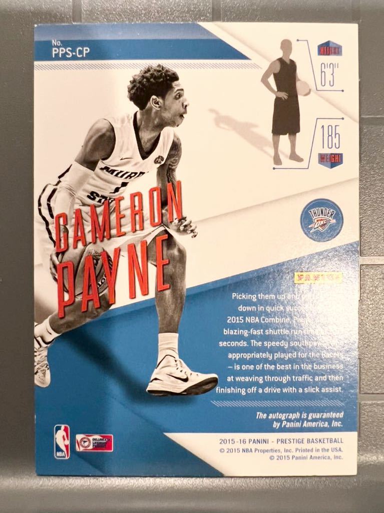 HOT直書/299 RC Auto 15-16 Panini Cameron Payne キャメロン・ペイン NBA 直筆 ルーキー サイン サンズ ユニフォーム バスケ Suns 大活躍_画像2